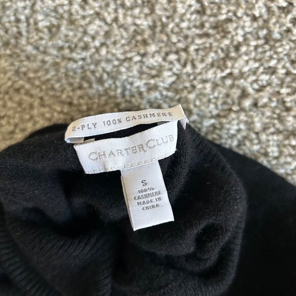 Charter Club Womens Small Black 100 %Cashmere Turtleneck Sweater - Picture 5 of 9